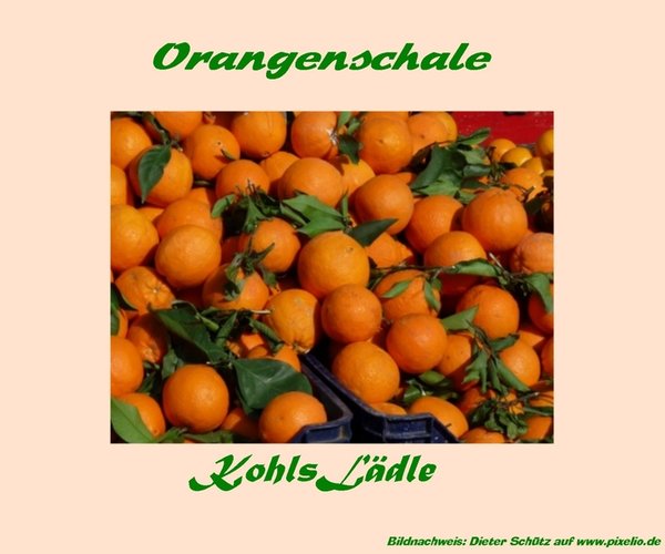 Orangenschale, geschnitten, 2-3mm Stücke - 100g